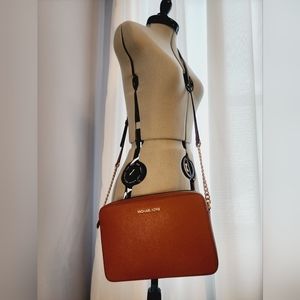 Michael Kors Jet Set Large Saffiano Leather Crossbody Bag